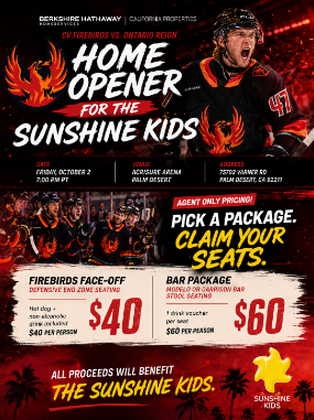 Sunshine Kids Fundraiser | CV Firebirds Home Opener
